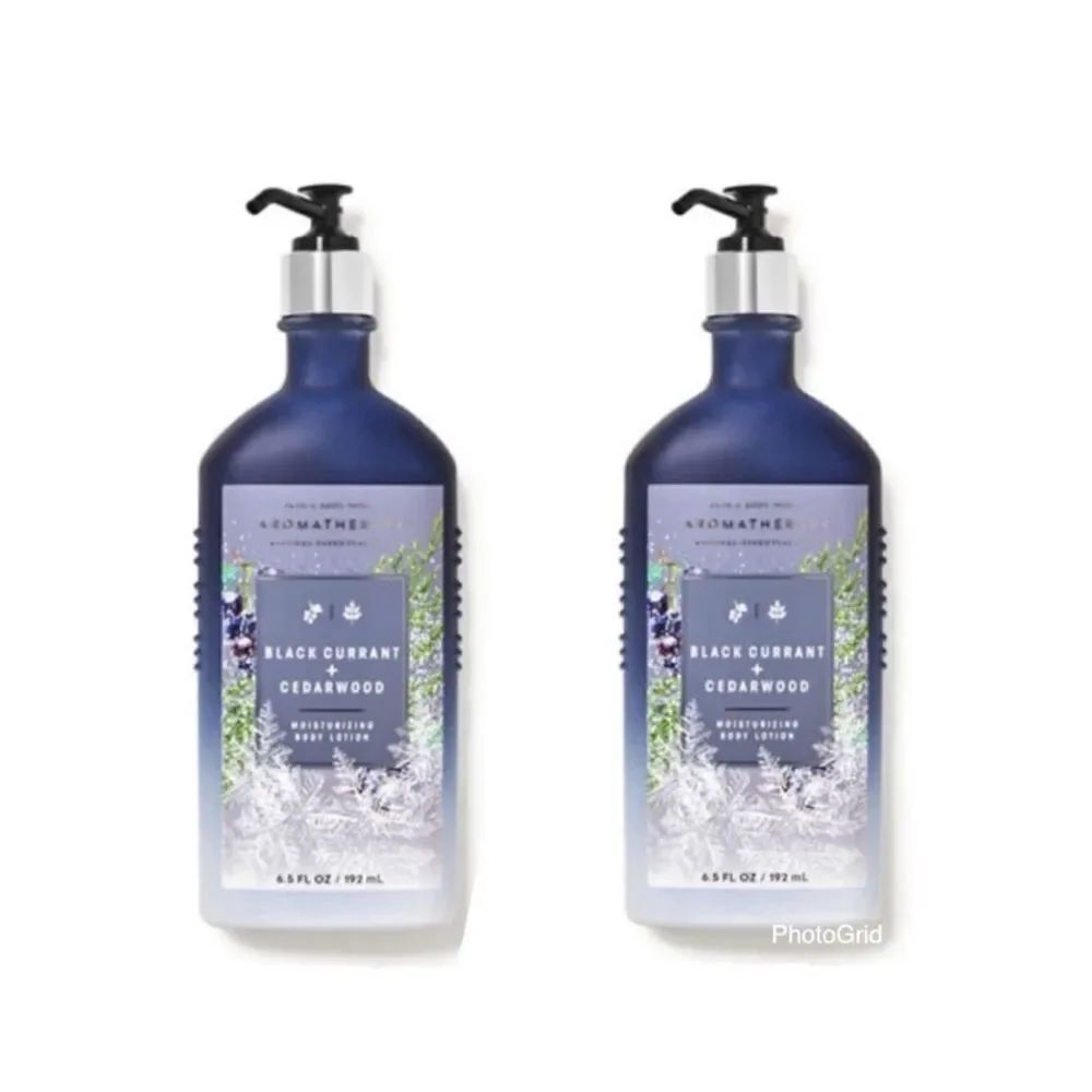 NWT Bath & Body Works 2 Pc Pack BLACK CURRANT CEDARWOOD Aromatherapy Body Lotion